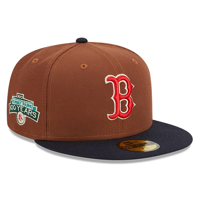 ニューエラ キャップ 59FIFTY ボストン レッドソックス HARVEST SIDE-PATCH FITTED CAP BROWN NAVY NEW ERA BOSTON RED SOX