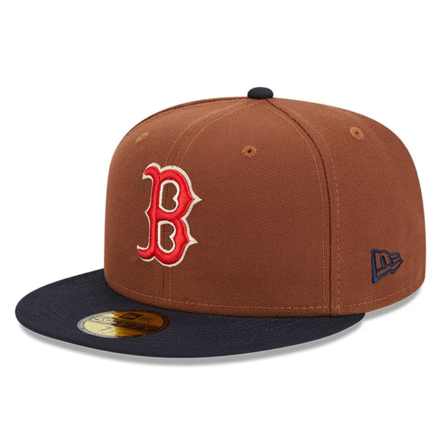 ニューエラ キャップ 59FIFTY ボストン レッドソックス HARVEST SIDE-PATCH FITTED CAP BROWN NAVY NEW ERA BOSTON RED SOX