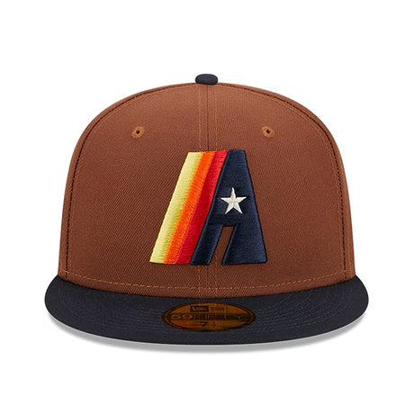 ニューエラ キャップ 59FIFTY ヒューストン アストロズ HARVEST SIDE-PATCH FITTED CAP BROWN NAVY NEW ERA HOUSTON ASTROS