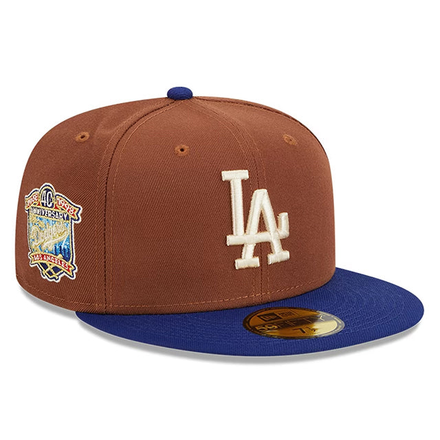 ニューエラ キャップ 59FIFTY ロサンゼルス ドジャース HARVEST SIDE-PATCH FITTED CAP BROWN ROYAL BLUE NEW ERA LOS ANGELES DODGERS