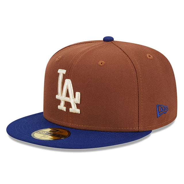 ニューエラ キャップ 59FIFTY ロサンゼルス ドジャース HARVEST SIDE-PATCH FITTED CAP BROWN ROYAL BLUE NEW ERA LOS ANGELES DODGERS