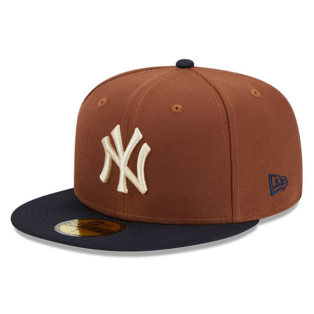 ニューエラ キャップ 59FIFTY ニューヨーク ヤンキース HARVEST SIDE-PATCH FITTED CAP BROWN NAVY NEW ERA NEW YORK YANKEES