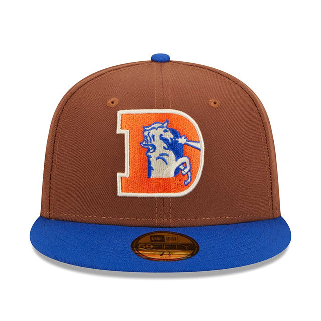 ニューエラ キャップ 59FIFTY デンバー ブロンコス HARVEST SIDE-PATCH FITTED CAP BROWN ROYAL BLUE NEW ERA DENVER BRONCOS