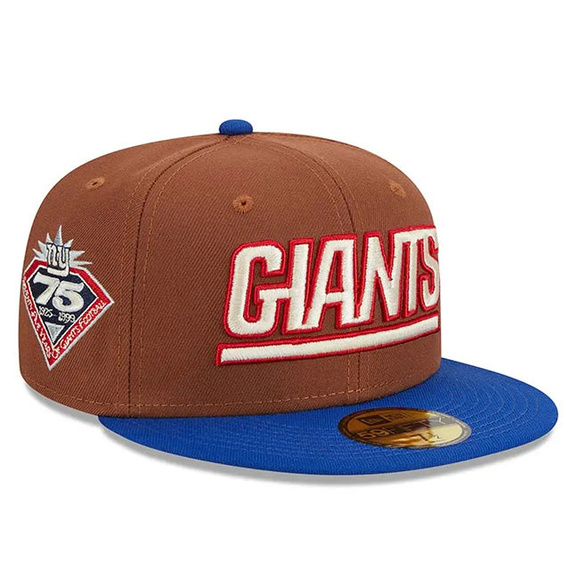 ニューエラ キャップ 59FIFTY ニューヨーク ジャイアンツ HARVEST SIDE-PATCH FITTED CAP BROWN ROYAL BLUE NEW ERA NEW YORK GIANTS
