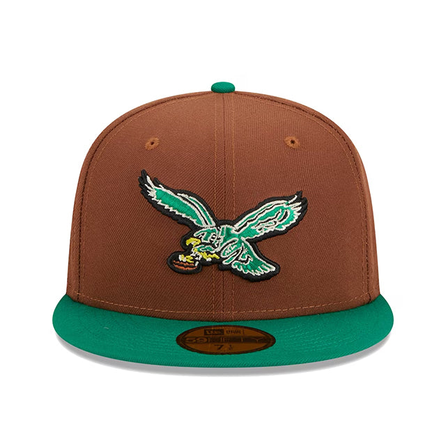 ニューエラ キャップ 59FIFTY フィラデルフィア イーグルス HARVEST SIDE-PATCH FITTED CAP BROWN GREEN NEW ERA PHILADELPHIA EAGLES