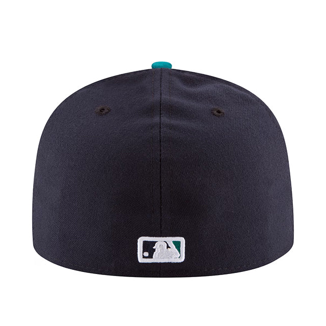 ランディ ジョンソン永久欠番記念モデル ニューエラ キャップ 海外取寄 59FIFTY シアトル マリナーズ MLB NUMBER RETIREMENT SIDE PATCH FITTED CAP NAVY-TEAL