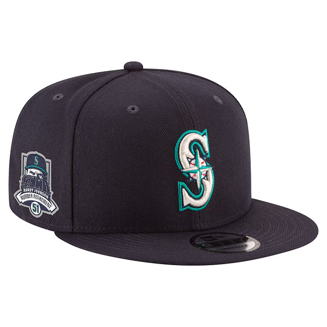 ランディ ジョンソン永久欠番記念モデル ニューエラ キャップ 9FIFTY シアトル マリナーズ MLB NUMBER RETIREMENT SIDE PATCH SNAPBACK CAP NAVY
