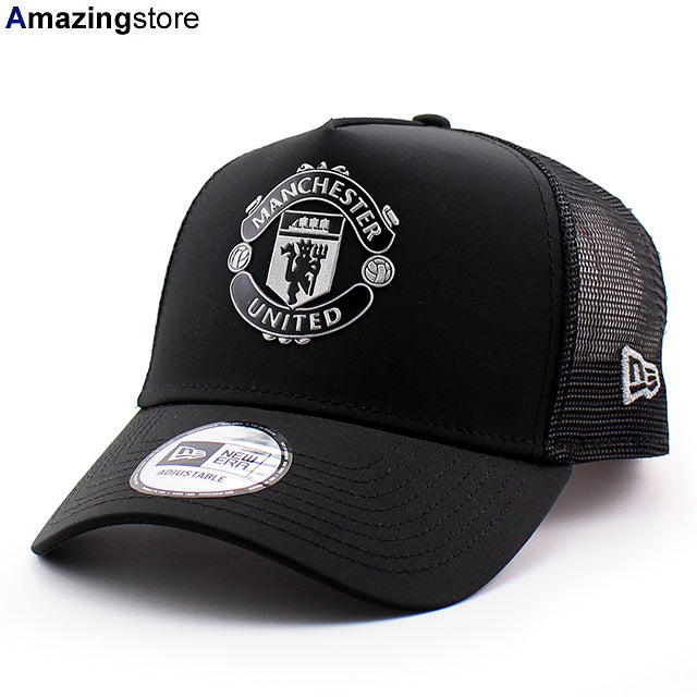 ニューエラ メッシュキャップ マンチェスター ユナイテッド FC PREMIER LEAGUE E-FRAME REFLECTIVE TRUCKER MESH CAP BLACK