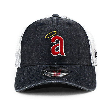 ニューエラ メッシュキャップ 9FORTY カリフォルニア エンゼルス MLB COOPERSTOWN 1971 WASHED TRUCKER MESH CAP NAVY