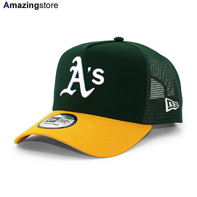 ニューエラ メッシュキャップ 9FORTY オークランド アスレチックス MLB A-FRAME TRUCKER MESH CAP GREEN