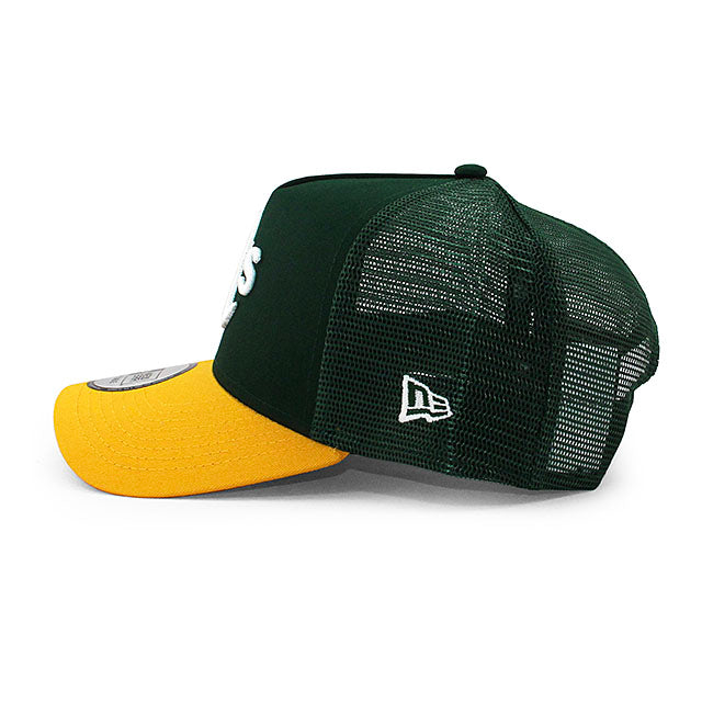 ニューエラ メッシュキャップ 9FORTY オークランド アスレチックス MLB A-FRAME TRUCKER MESH CAP GREEN