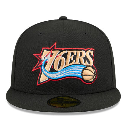 ニューエラ キャップ 59FIFTY フィラデルフィア セブンティシクサーズ 海外取寄 NBA 1997-2008 HARDWOOD CLASSICS FITTED CAP BLACK