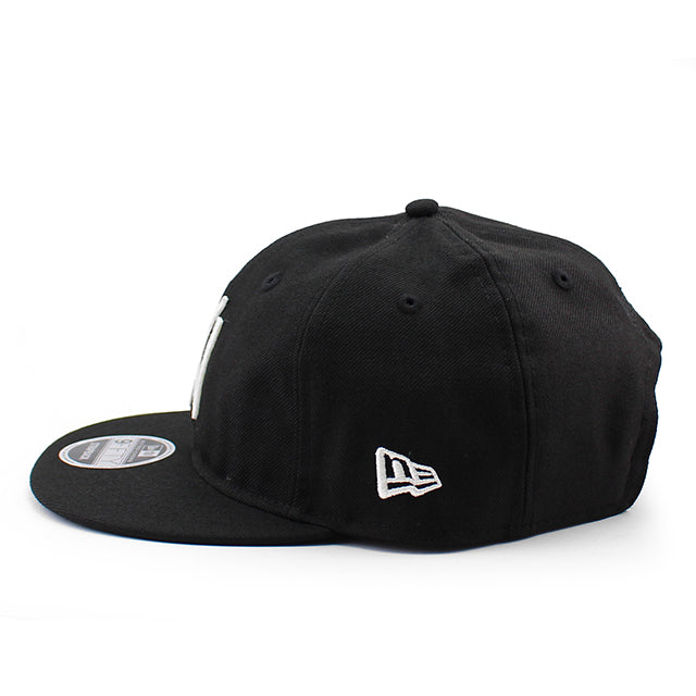 ニューエラ キャップ RC9FIFTY ニューヨーク ブラックヤンキース WOOL FLAT VISOR FELT PATCH STRAPBACK CAP BLACK