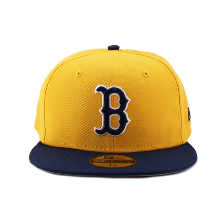 ニューエラ キャップ 59FIFTY ボストン レッドソックス MLB 2T TEAM BASIC FITTED CAP YELLOW NAVY NEW ERA BOSTON RED SOX