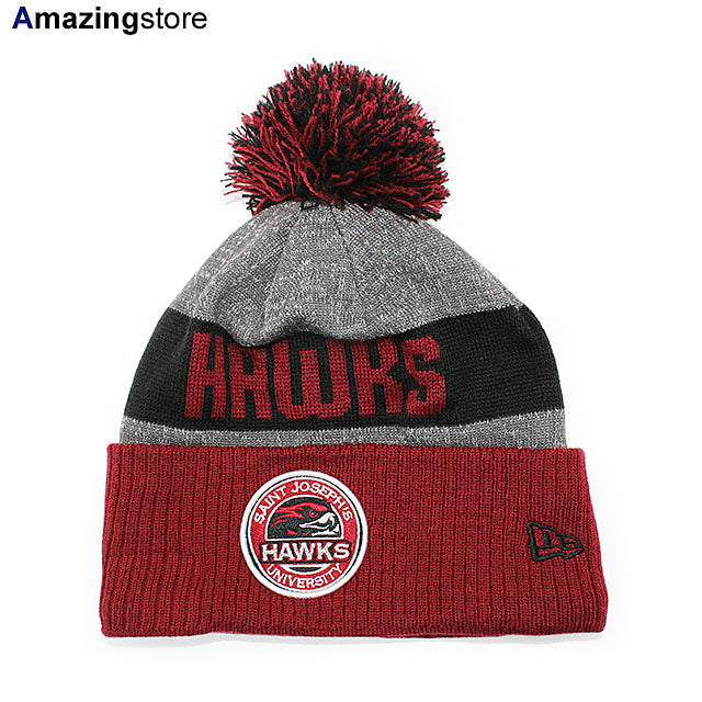 ニューエラ ニット ビーニー セント ジョセフ ホークス NCAA SPORT KNIT BEANIE CARDINAL