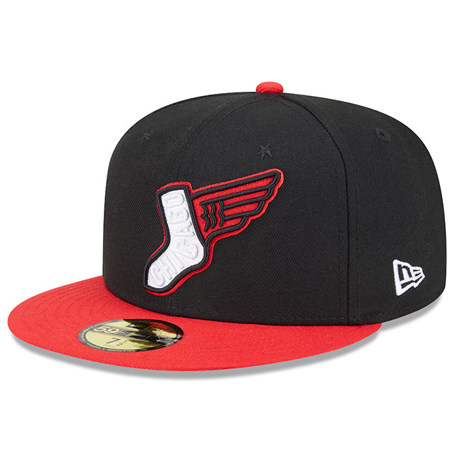 海外取寄 シティコネクト ニューエラ キャップ 59FIFTY シカゴ ホワイトソックス MLB CITY CONNECT ALTERNATE FITTED CAP BLACK-RED
