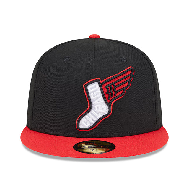 海外取寄 シティコネクト ニューエラ キャップ 59FIFTY シカゴ ホワイトソックス MLB CITY CONNECT ALTERNATE FITTED CAP BLACK-RED