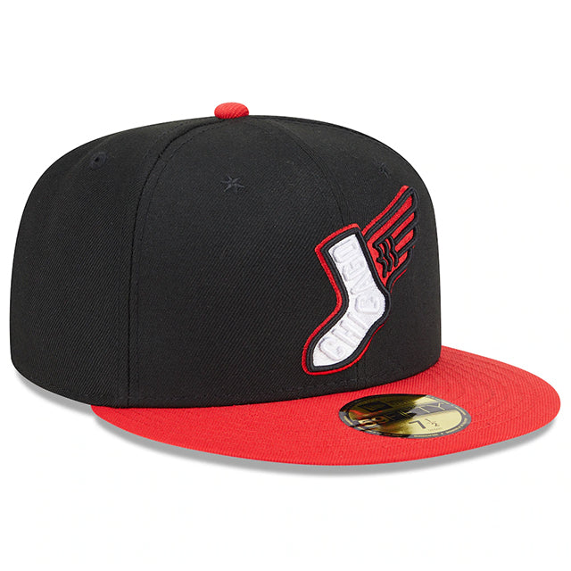 海外取寄 シティコネクト ニューエラ キャップ 59FIFTY シカゴ ホワイトソックス MLB CITY CONNECT ALTERNATE FITTED CAP BLACK-RED