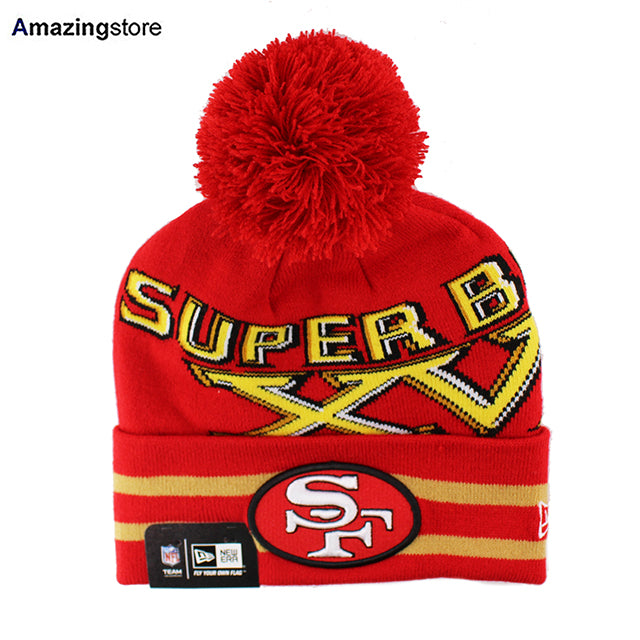 ニューエラ ニット ビーニー サンフランシスコ 49ERS NFL SUPER BOWL XVI KNIT BEANIE RED