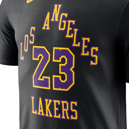海外取寄 レブロン ジェームスモデル ナイキ Tシャツ 2023-24 CITY EDITION NAME&NUMBER T-SHIRT BLACK LOS ANGELES LAKERS