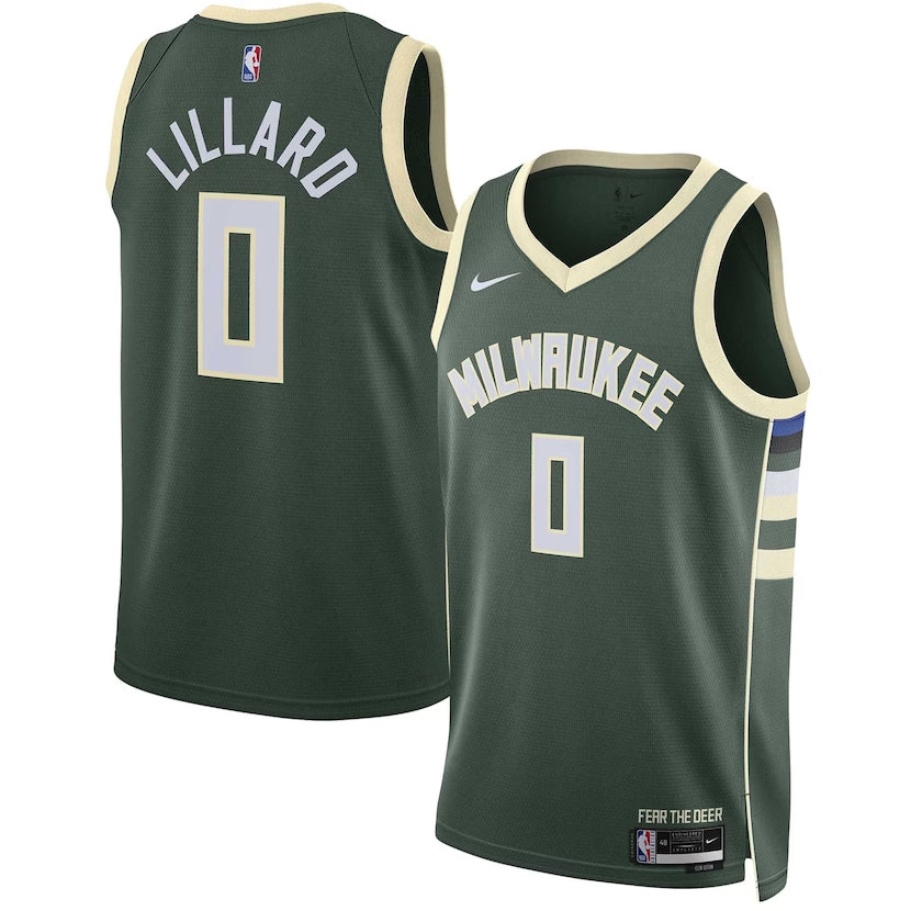 デイミアン リラードモデル 海外取寄 ナイキ レプリカユニフォーム ミルウォーキー バックス SWINGMAN JERSEY HUNTER GREEN