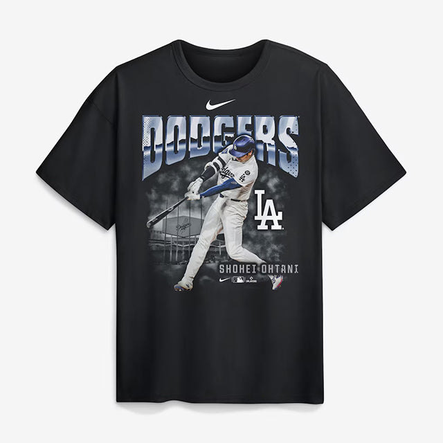 大谷翔平モデル 海外取寄 ナイキ Tシャツ ロサンゼルス ドジャース ENLARGED PLAYER GRAPHIC MAX90 HEEAVYWEIGHT T-SHIRT BLACK