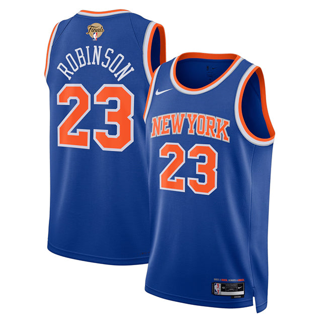 ミッチェル ロビンソンモデル 海外取寄 ナイキ レプリカユニフォーム ニューヨーク ニックス 2026 NBA FINALS PATCH SWINGMAN JERSEY ICON EDITION BLUE
