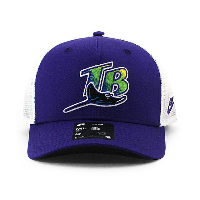 ナイキ メッシュキャップ タンパベイ レイズ MLB RISE TRUCKER MESH CAP PURPLE NIKE