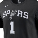 海外取寄 ビクター ウェンバンヤマモデル ナイキ Tシャツ サンアントニオ スパーズ 2023 NBA DRAFT FIRST ROUND PICK NAME&NUMBER T-SHIRT BLACK SAN ANTONIO SPURS