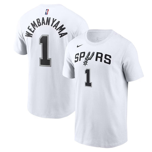 海外取寄 ビクター ウェンバンヤマモデル ナイキ Tシャツ サンアントニオ スパーズ 2023 NBA DRAFT FIRST ROUND PICK NAME&NUMBER T-SHIRT WHITE SAN ANTONIO SPURS