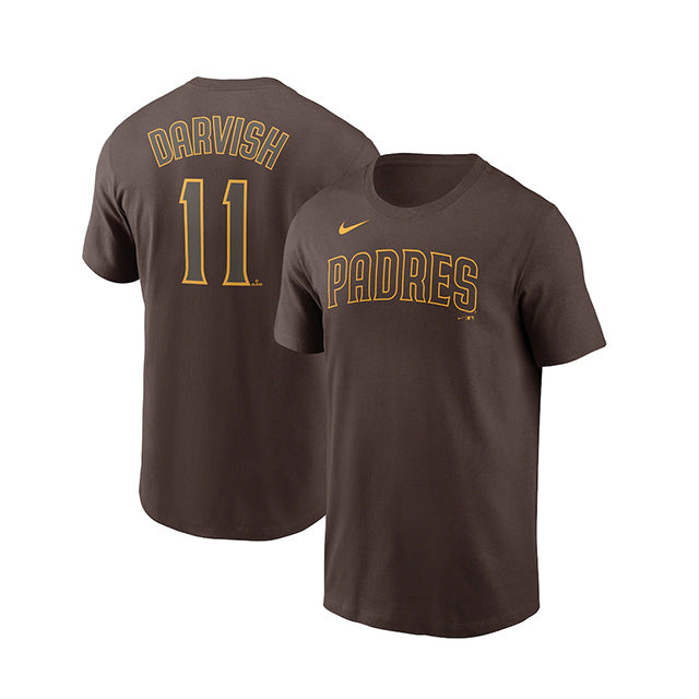 海外取寄 ダルビッシュ有モデル NIKE Tシャツ サンディエゴ パドレス PLAYER NAME&NUMBER T-SHIRT BROWN