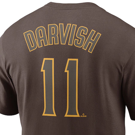 海外取寄 ダルビッシュ有モデル NIKE Tシャツ サンディエゴ パドレス PLAYER NAME&NUMBER T-SHIRT BROWN