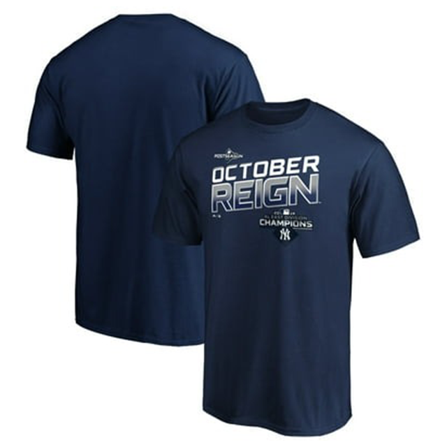即日発送 マジェスティック Tシャツ 二ューヨーク ヤンキース 2019 POST SEASON OCTOBER REIGN T-SHIRT NAVY