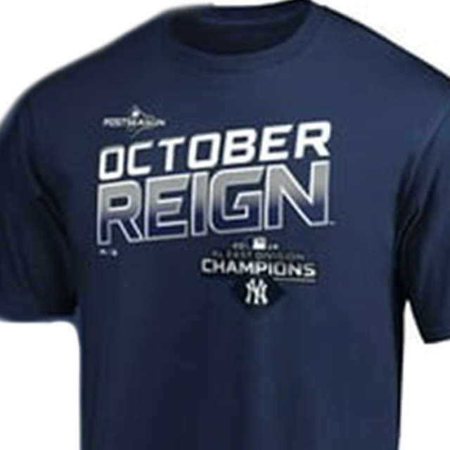 即日発送 マジェスティック Tシャツ 二ューヨーク ヤンキース 2019 POST SEASON OCTOBER REIGN T-SHIRT NAVY