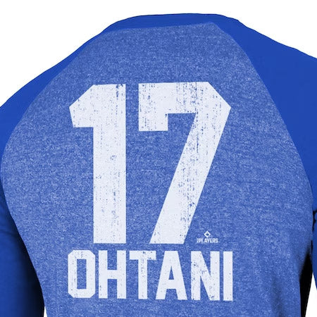 大谷翔平モデル 海外取寄 ラグランTシャツ TRI-BLEND THREE-QUARTER RAGLAN SLEEVE T-SHIRT ROYAL BLUE