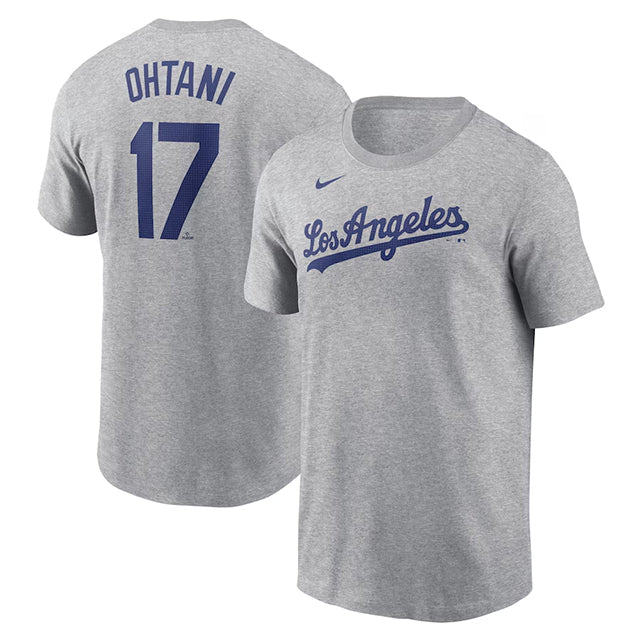 大谷翔平モデル 海外取寄 NIKE Tシャツ ロサンゼルス ドジャース NAME&NUMBER T-SHIRT GREY