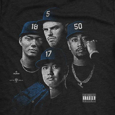 大谷翔平・山本由伸・ムーキー ベッツ・フレディ フリーマンモデル 海外取寄 Tシャツ ALL EYES ON LA T-SHIRT