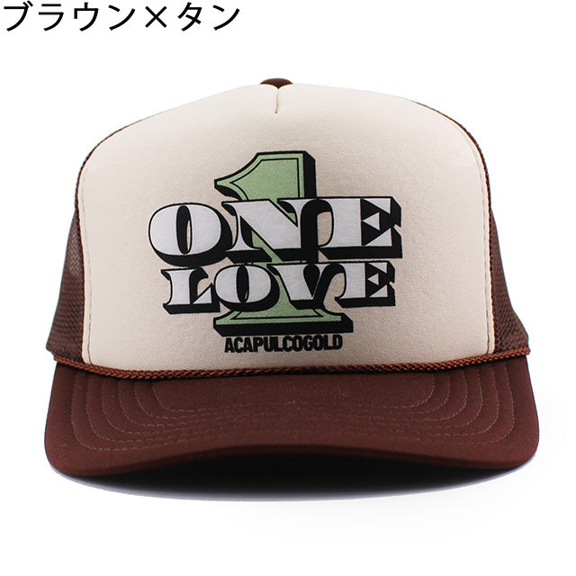 3色展開 アカプルコ ゴールド ONE LOVE TRUCKER CAP