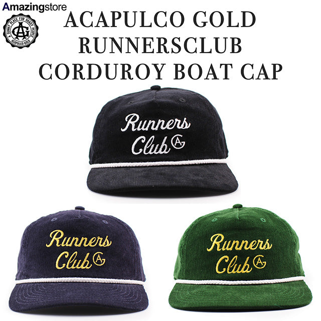3色展開 アカプルコ ゴールド RUNNERS CLUB CORDUROY BOAT CAP