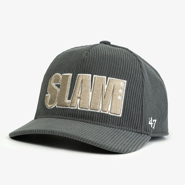 海外取寄 47ブランド キャップ スナップバック SLAM THICK CORDUROY SCRIPT HITCH SNAPBACK CAP CHARCOAL