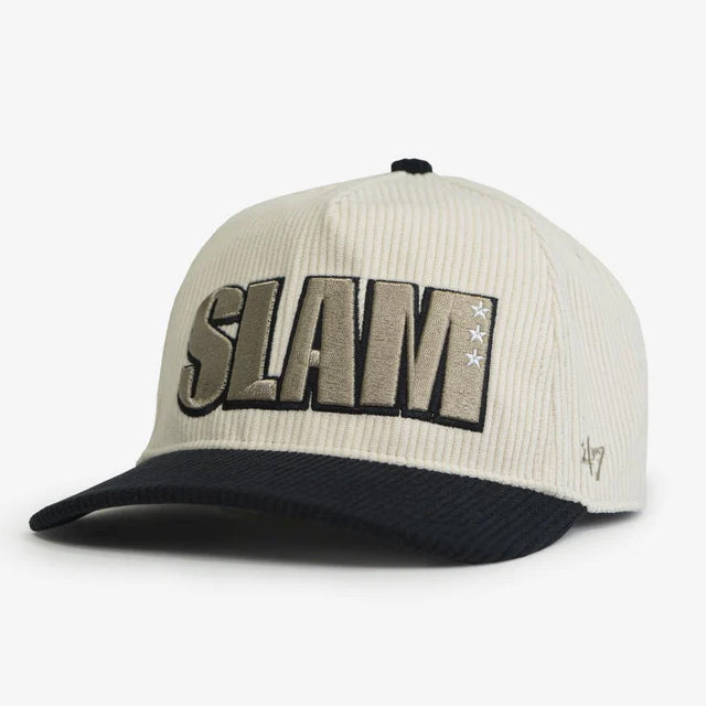 海外取寄 47ブランド キャップ スナップバック SLAM THICK CORDUROY SCRIPT HITCH SNAPBACK CAP CREAM