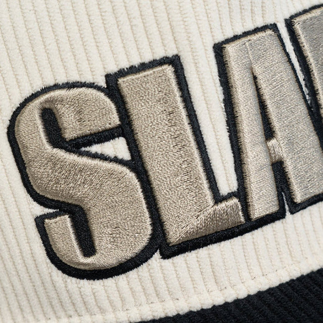 海外取寄 47ブランド キャップ スナップバック SLAM THICK CORDUROY SCRIPT HITCH SNAPBACK CAP CREAM