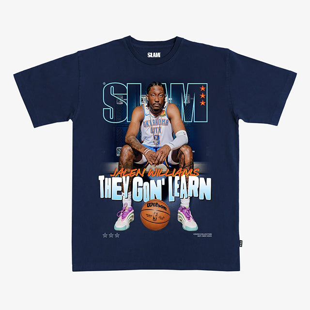 ジェイレン ウィリアムズモデル スラム オクラホマシティ サンダー Tシャツ海外取寄 2025 SLAM COVER T-SHIRT NAVY