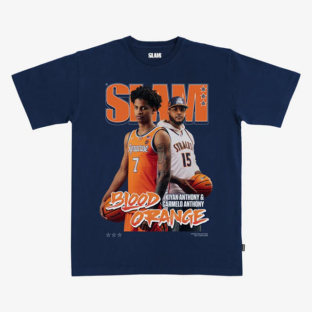 カーメロ+キヤン アンソニーモデル スラム シラキュース オレンジ Tシャツ海外取寄 2025 SLAM COVER T-SHIRT NAVY