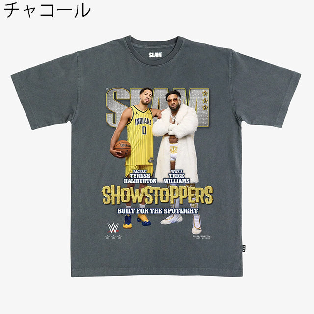 タイリース ハリバートン×トリック ウィリアムスモデル スラム WWE インディアナ ペイサーズ Tシャツ 海外取寄 SLAM COVER T-SHIRT
