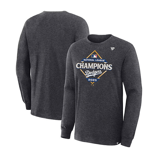 2025 ナショナルリーグチャンピオン ロッカールームモデル 海外取寄 Tシャツ ロサンゼルス ドジャース MLB 2025 NATIONAL LEAGUE CHAMPIONS LOCKER ROOM LONG SLEEVE T-SHIRT HEATHER CHARCOAL