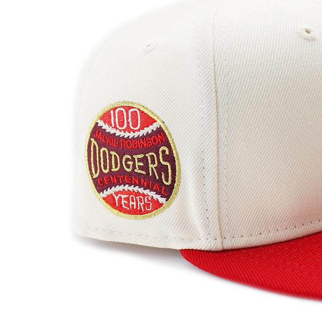 ニューエラ キャップ 59FIFTY ブルックリン ドジャース MLB 100 YEARS FITTED CAP CHROME RED