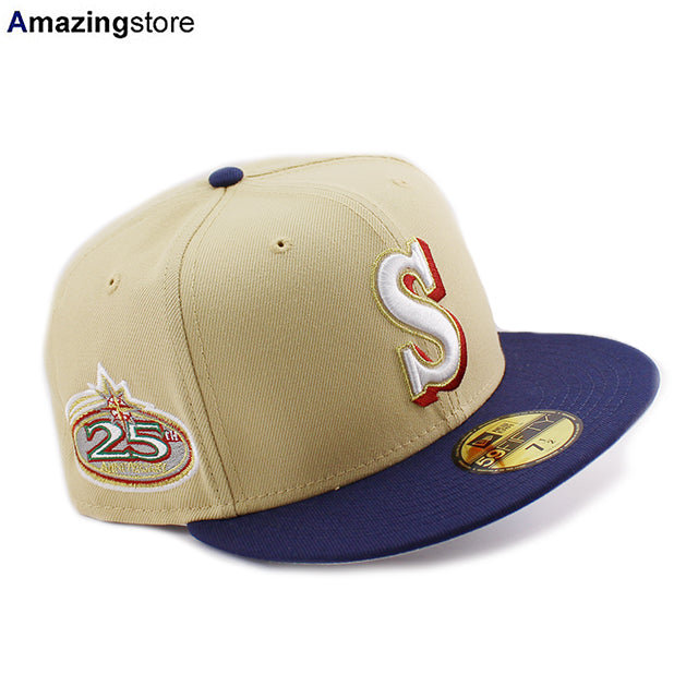 ニューエラ キャップ 59FIFTY シアトル マリナーズ MLB 25TH ANNIVERSARY FITTED CAP VEGAS GOLD NAVY