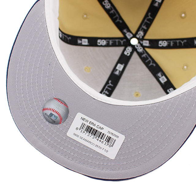 ニューエラ キャップ 59FIFTY シアトル マリナーズ MLB 25TH ANNIVERSARY FITTED CAP VEGAS GOLD NAVY