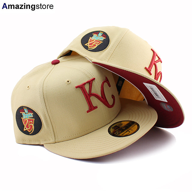ニューエラ キャップ 59FIFTY カンザスシティ ロイヤルズ MLB 25TH ANNIVERSARY FITTED CAP BEIGE